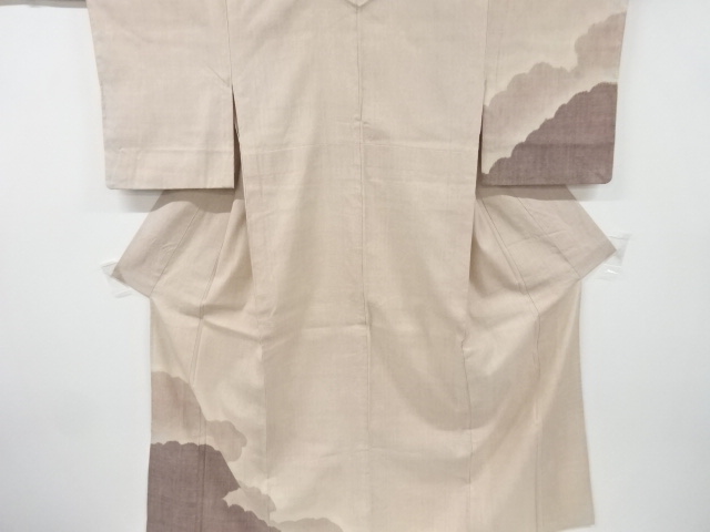 JAPANESE KIMONO HITOE HOMONGI / SILK / HAND WOVEN / MAWATA TSUMUGI / CLOUDS